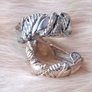 Sikver tone clip-on  earrings